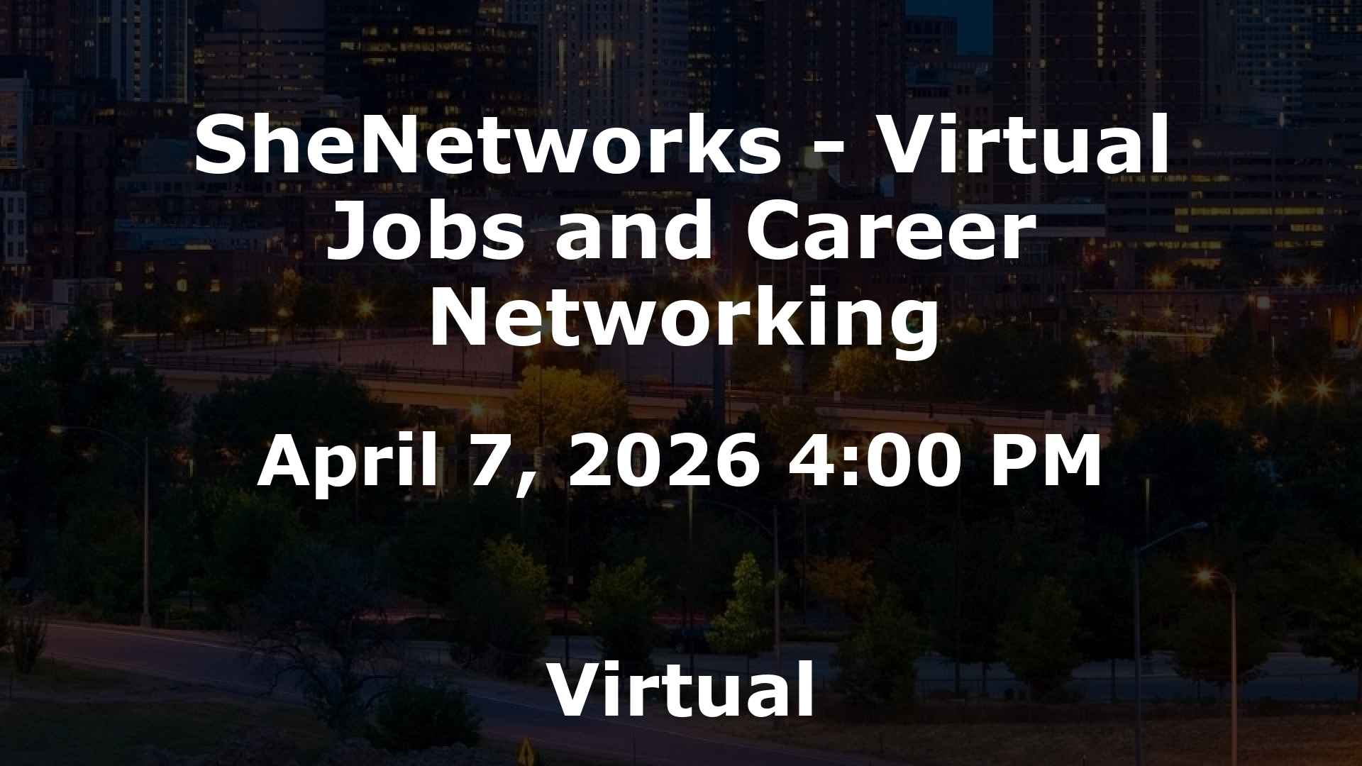 SheNetworks - Virtual Jobs and Career Networking event image